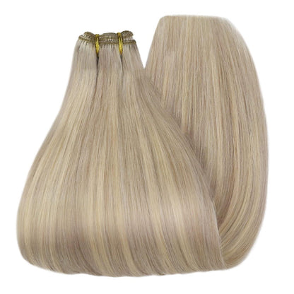 Blond Echthaar Tressen 50cm - Aschblond & Platinblond
