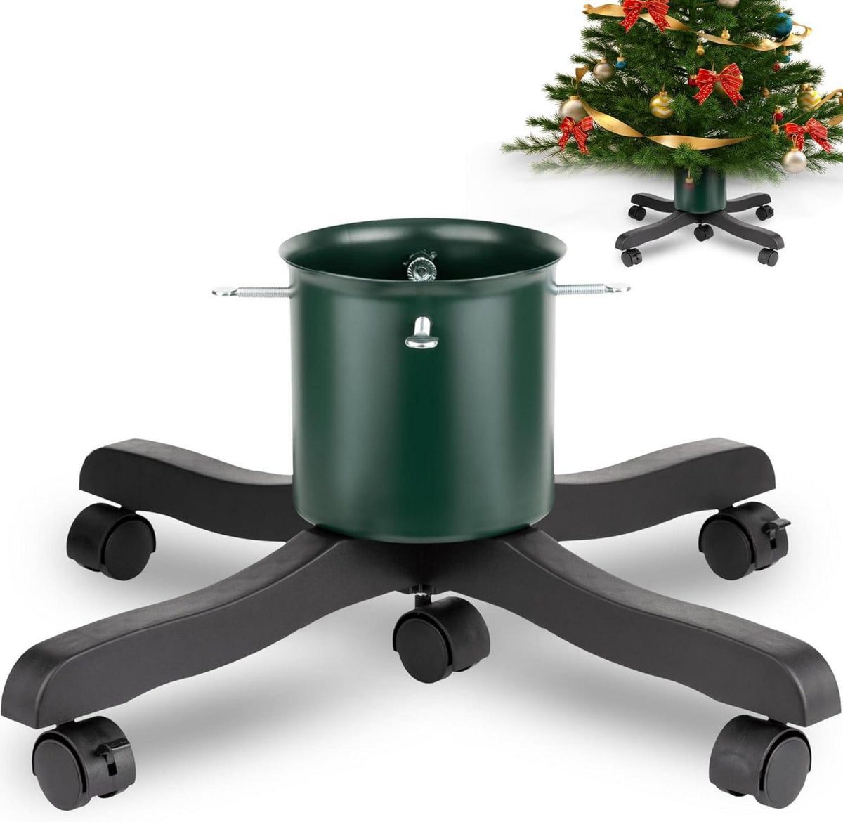 Christbaumständer mit Wassertank und Rollen für Bäume bis 2m Stamm