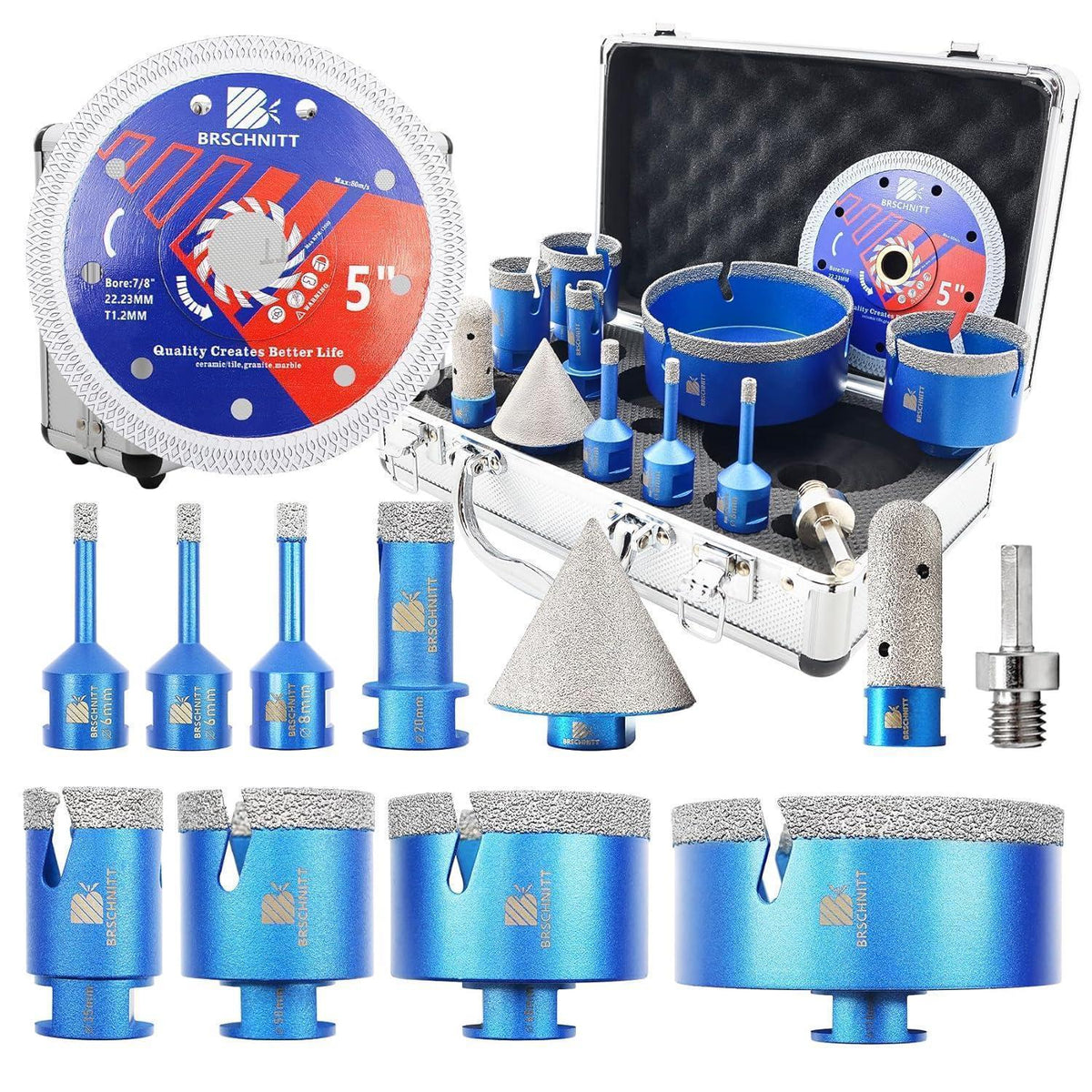 Diamant Fliesenbohrer Set 6-110mm M14 für harte Materialien