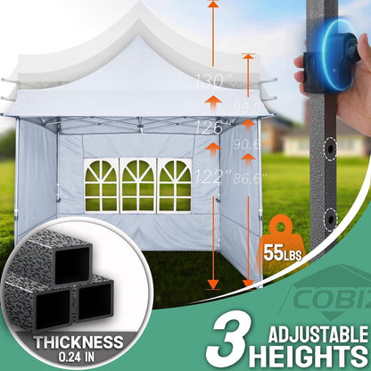 Faltpavillon 3x3 mit Markise – Wasserdicht & Winterfest