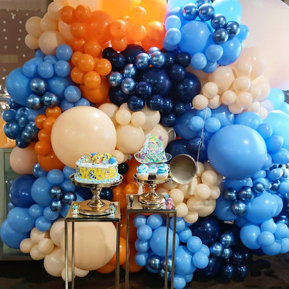 Paw Luftballon Set Blau Orange 12 Zoll - Hund Pfote Latex Ballons