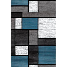 Moderner Teppich Läufer 60x120cm Blau Kariert rutschfest