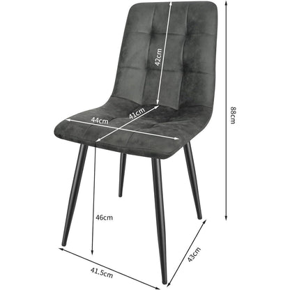 LEWE Esszimmerstühle 6er Set, Dunkelgrau in Lederoptik