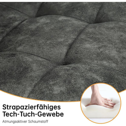 LEWE Esszimmerstühle 6er Set, Dunkelgrau in Lederoptik