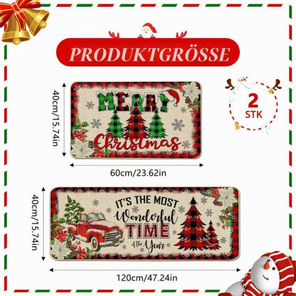 2x Weihnachtliche Fußmatte – Rutschfest & Dekorativ