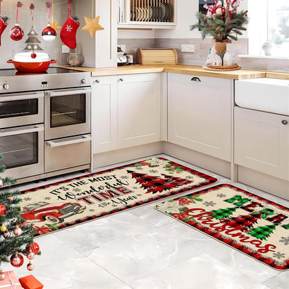 2x Weihnachtliche Fußmatte – Rutschfest & Dekorativ