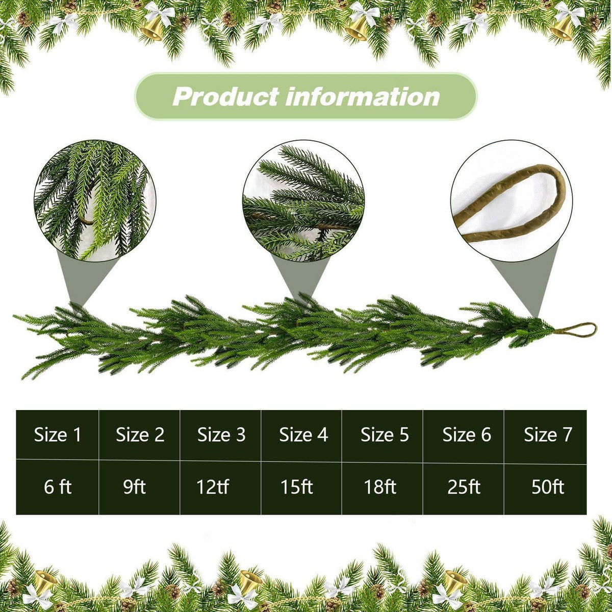 Künstliche Tannengirlande 3.6m (12ft) - 2er Set für Weihnachten