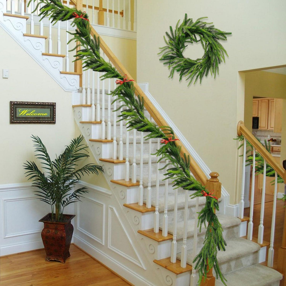 Künstliche Tannengirlande 3.6m (12ft) - 2er Set für Weihnachten