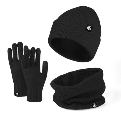3-teiliges Winterset: Mütze, Schal & Touchscreen-Handschuhe