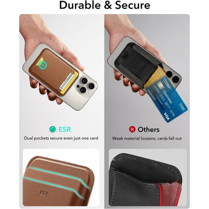 MagSafe Kartenhalter für 5 Karten, RFID Schutz, Braun