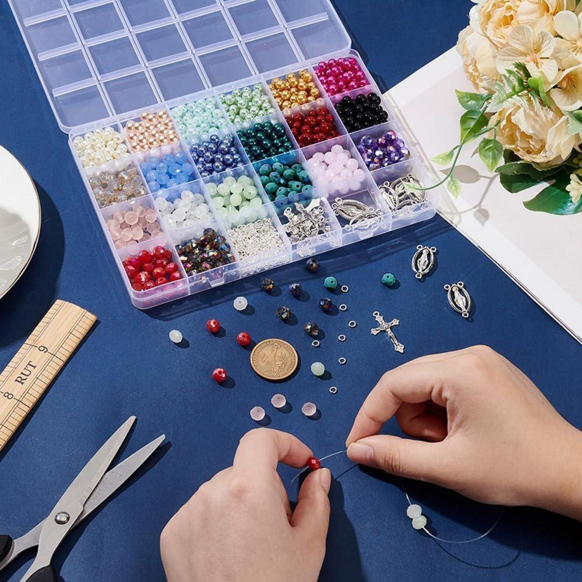 Rosenkranz Bausatz – 1120 Teile für Schmuck & Basteln