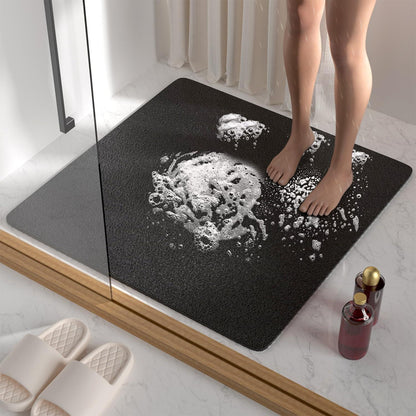 Rutschfeste Duschmatte Luffa PVC 68x68cm Zuschneidbar Schwarz