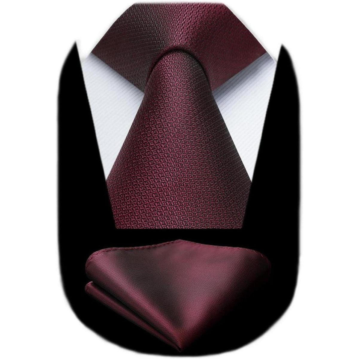 Krawatten-Set mit Einstecktuch, Burgund, Elegant, Business