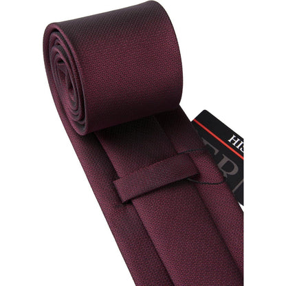 Krawatten-Set mit Einstecktuch, Burgund, Elegant, Business