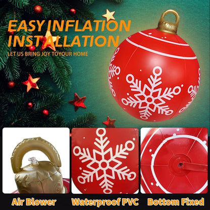 Aufblasbare Weihnachtskugeln 60cm Rot Grün PVC Deko für Außen