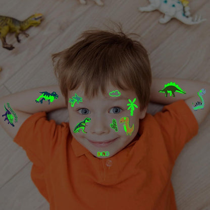 100 Stück Leuchtende Dino Tattoos Kinder Jungen Geburtstag Party