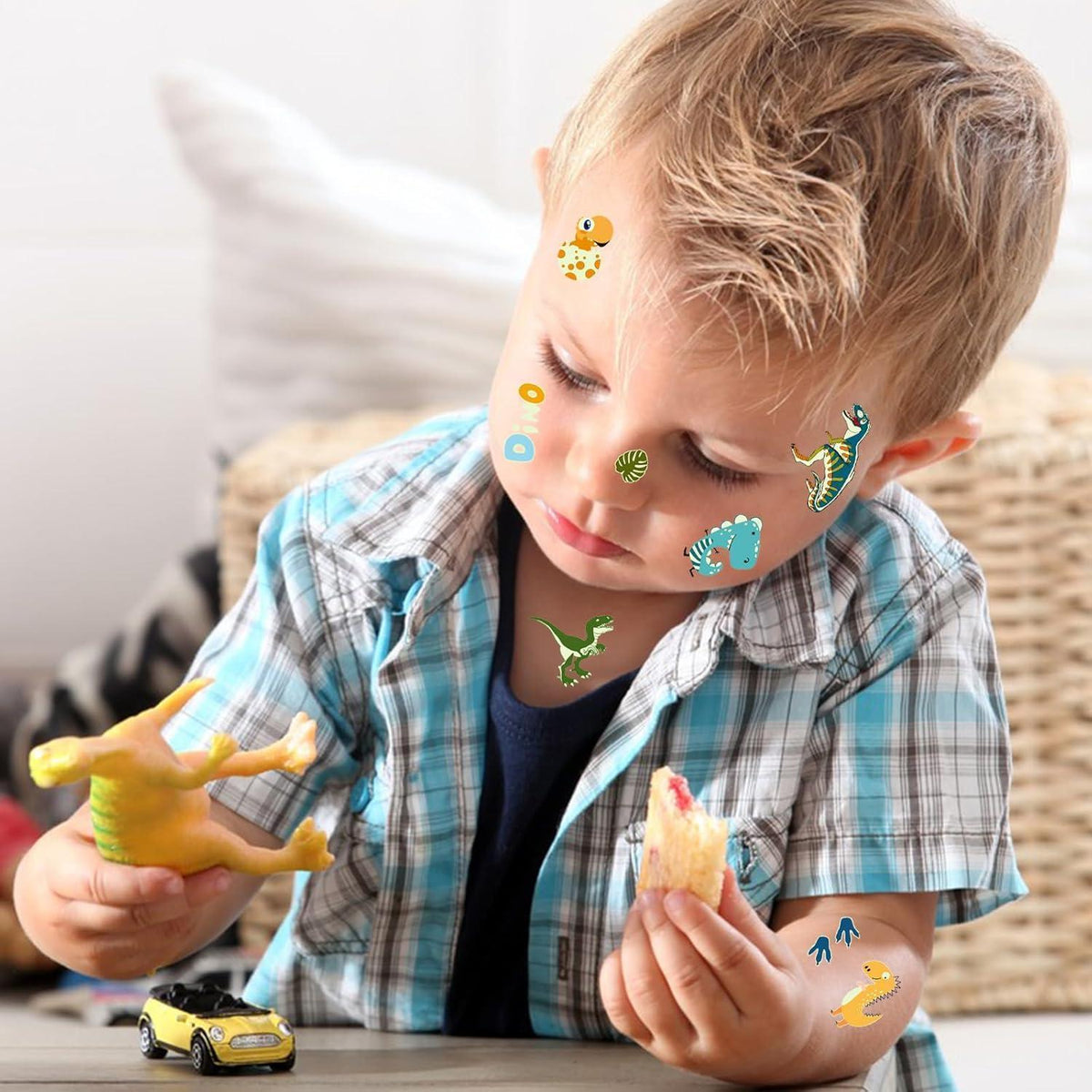 100 Stück Leuchtende Dino Tattoos Kinder Jungen Geburtstag Party