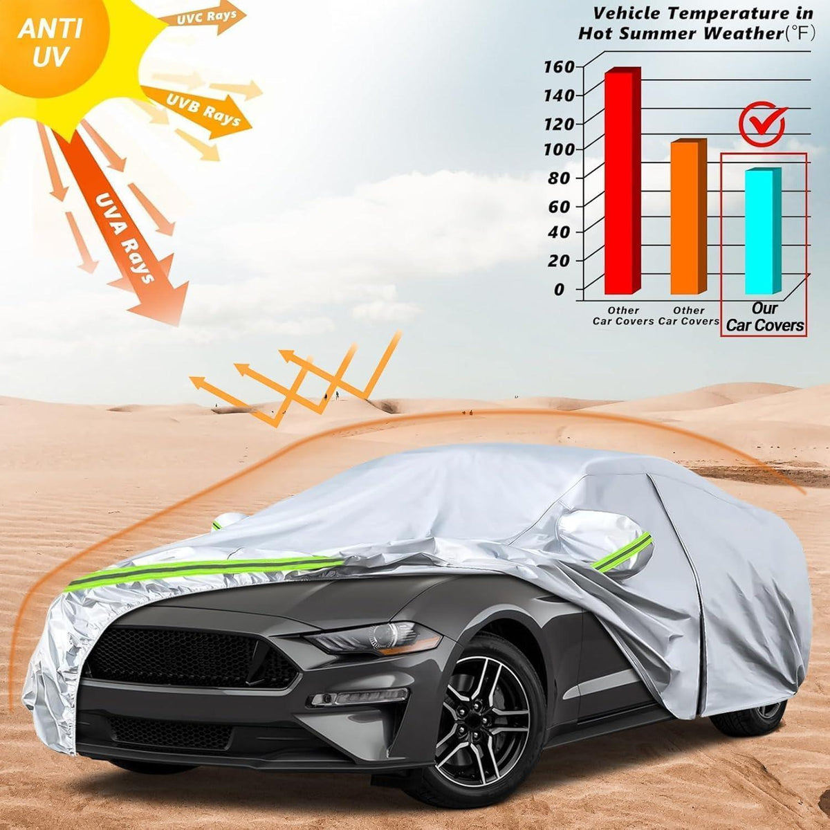 Wasserdichte Autoabdeckung für Ford Mustang 2005-2025