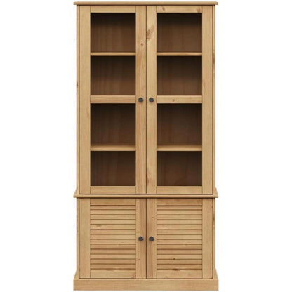 Vitrine Kiefer Massivholz 85x35x170 cm