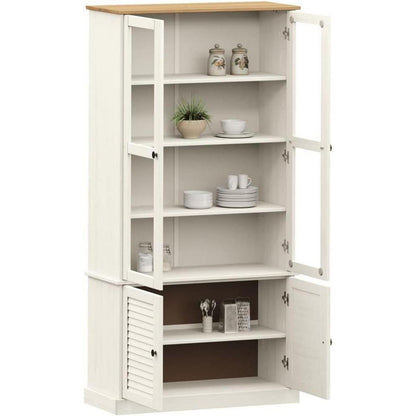 Vitrine VIGO Weiß Kiefernholz 85x35x170 cm