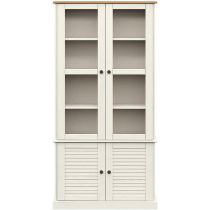 Vitrine VIGO Weiß Kiefernholz 85x35x170 cm