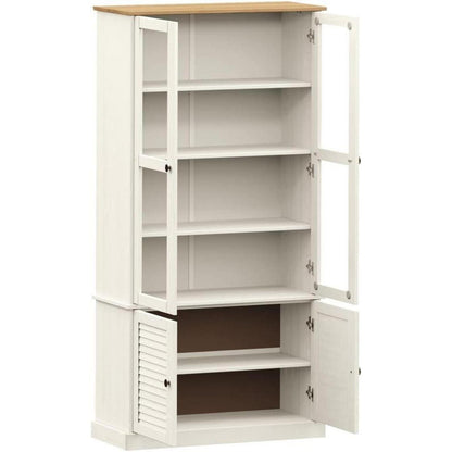 Vitrine VIGO Weiß Kiefernholz 85x35x170 cm