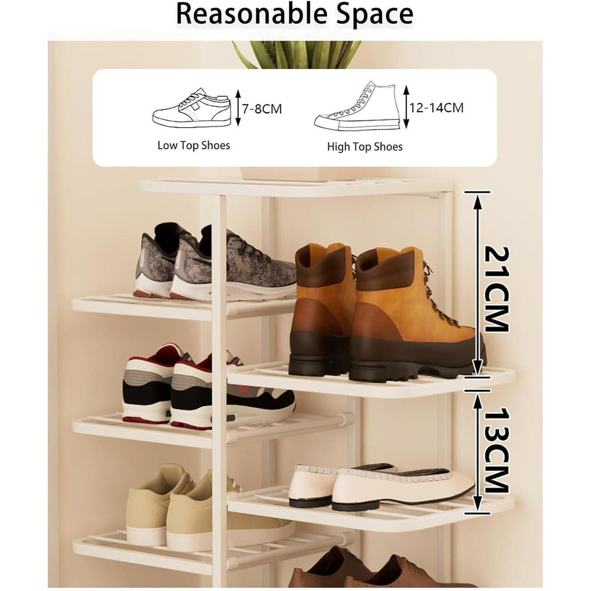 Metall Schuhregal 6 Ebenen Champagner-Gold | Schuhschrank Schlafzimmer
