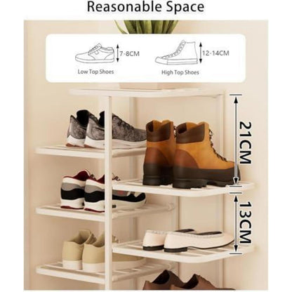 Metall Schuhregal 5 Ebenen Champagnergold | Schuhschrank Schlafzimmer