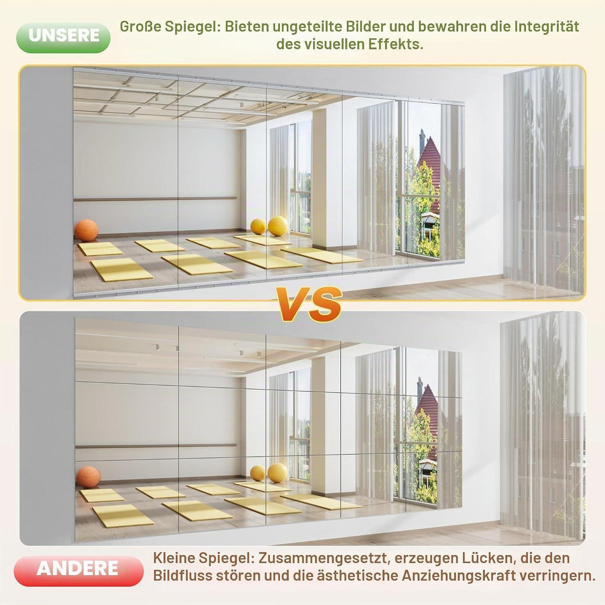 Ganzkörperspiegel 180x80cm – Fitness, Tanz & Wandspiegel