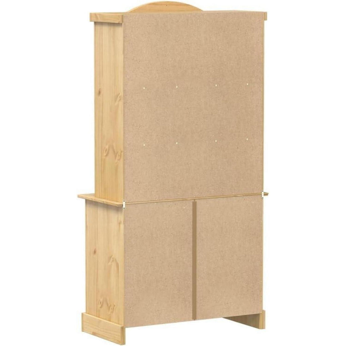 Massivholz Vitrine Kiefer 100x48,5x179 cm mit Glastüren