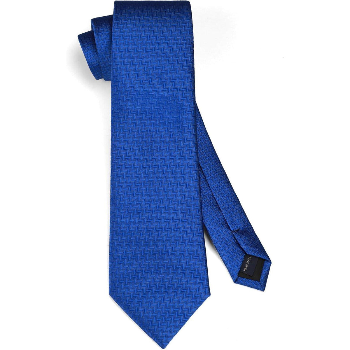 Herren Krawatten-Set mit Einstecktuch und Manschettenknöpfen Blau