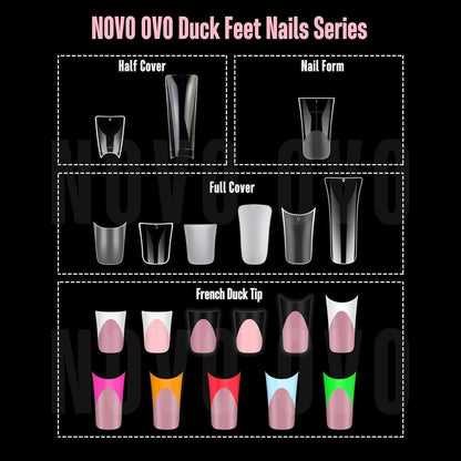 Duck Nail Dual Forms – 240 Stück, 12 Größen für Polygel