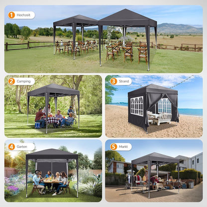 Faltpavillon 3x3m – Höhenverstellbar & Wasserdicht mit Zubehör