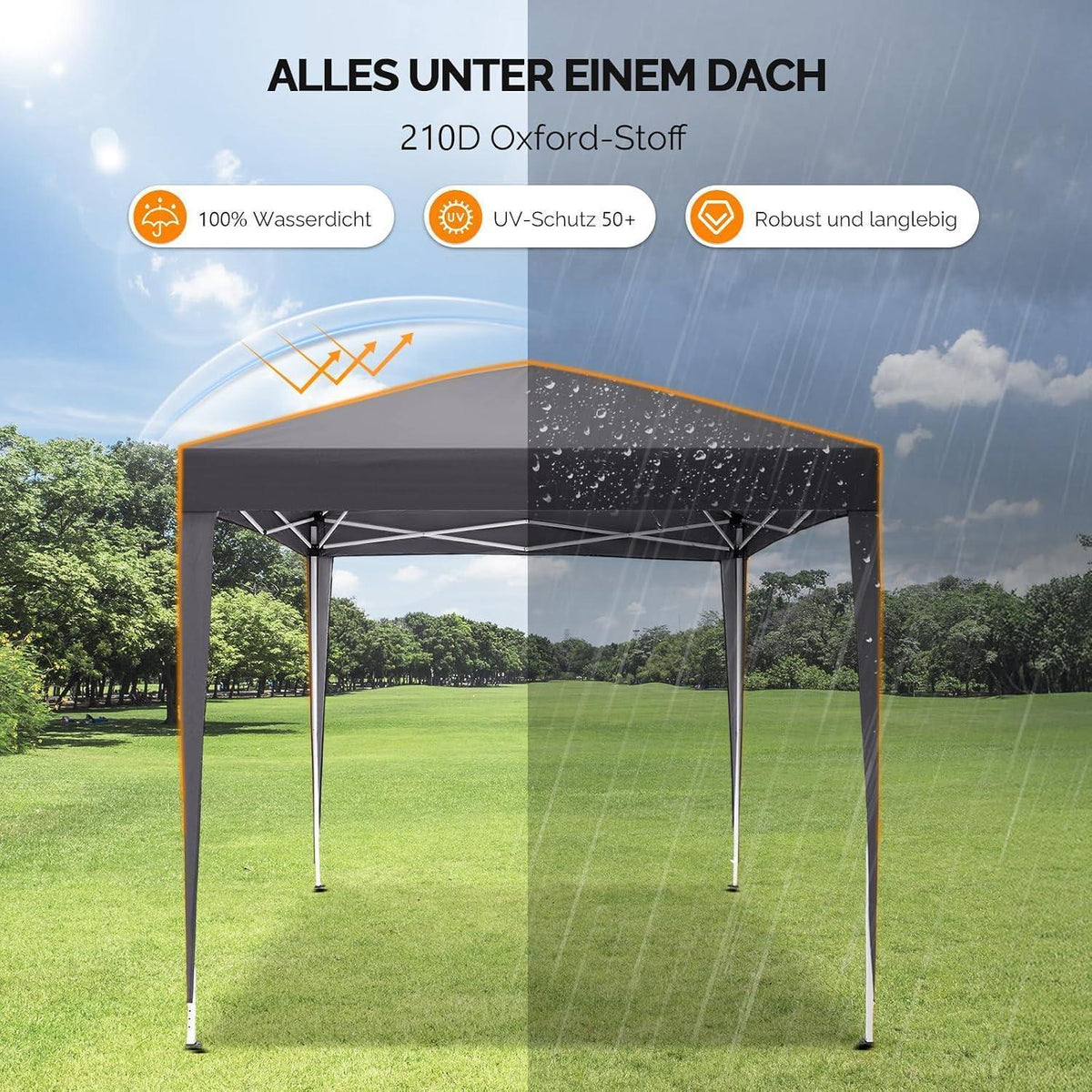 Faltpavillon 3x3m – Höhenverstellbar & Wasserdicht mit Zubehör