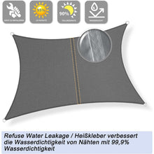 Wasserdichtes Sonnensegel Anthrazit 3,5x4,5m mit 95% UV-Schutz