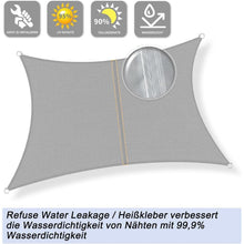 Wasserdichtes Sonnensegel Grau 5x6m mit 95% UV-Schutz
