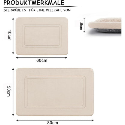 Weiches Badezimmerteppich Set 2-teilig mit Memory-Schaum