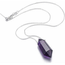 Amethyst Halskette Hexagon Anhänger Heilsteine Energie