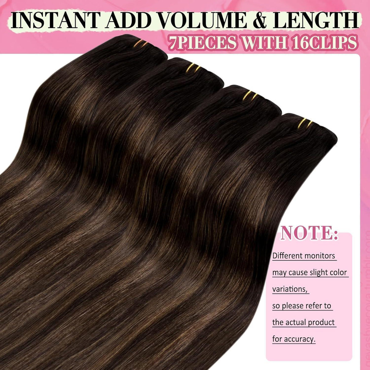 Clip-in Echthaar Extensions Braun Ombre 40cm – Remy Glatt