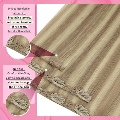 Blond Clip-in Echthaar Extensions 40cm – Volumengeber