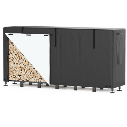 Kaminholzregal wetterfest mit Abdeckung – Holzlager für Garten