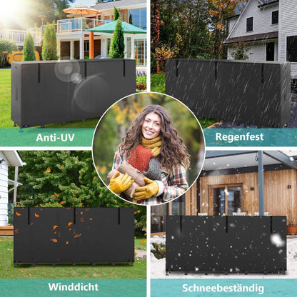 Kaminholzregal wetterfest mit Abdeckung – Holzlager für Garten