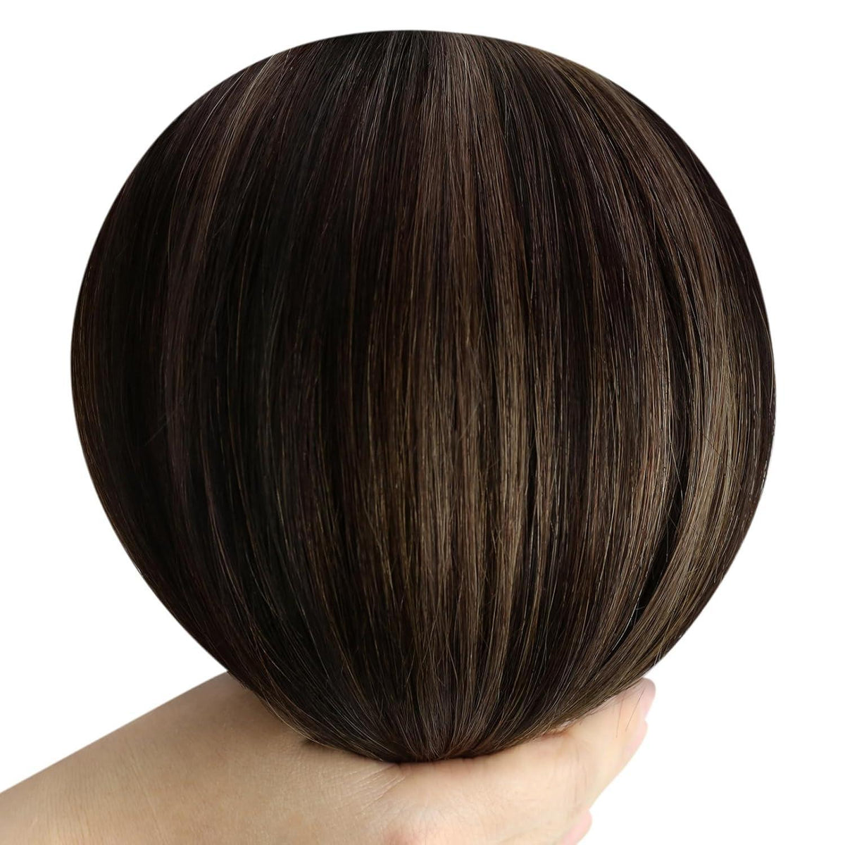 Clip-in Echthaar Extensions Ombre Dunkelbraun 45cm
