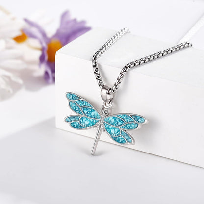 925 Sterling Silber Halskette mit Türkis Anhänger, Lebensblume, Libelle, Phönix, Kolibri, Gecko,