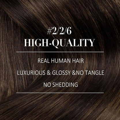 Echthaar Clip-in Extensions Ombre Braun 50cm - 150g