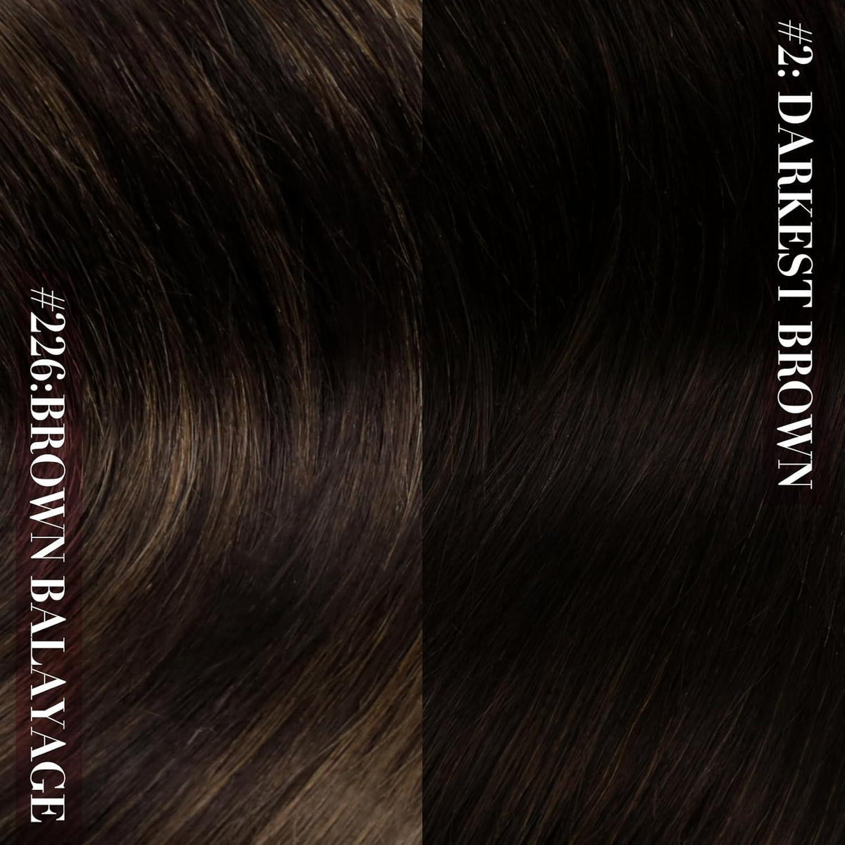 Echthaar Clip-in Extensions Ombre Braun 50cm - 150g