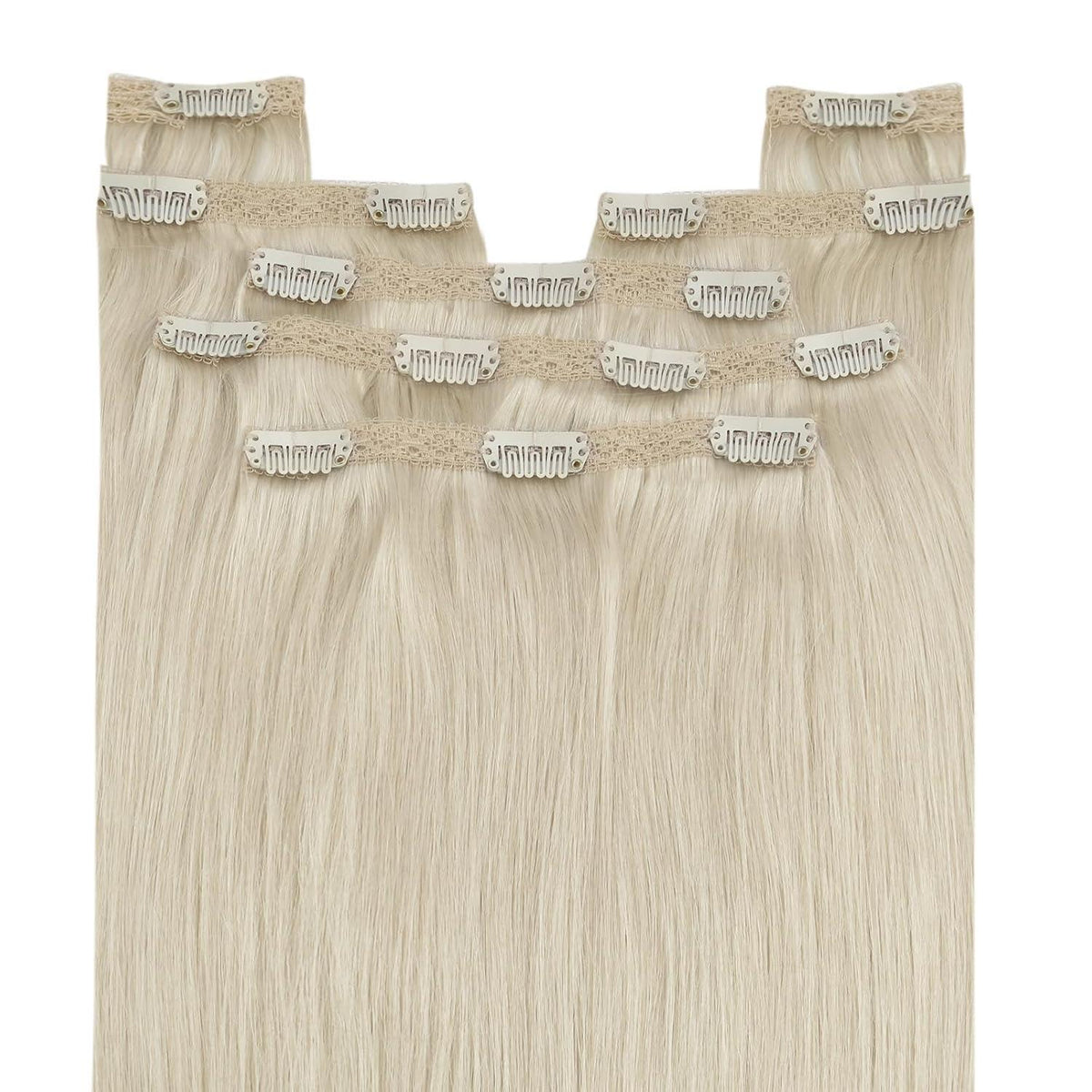 Platinblond Clip-in Echthaarverlängerung 45cm - Remy Haar