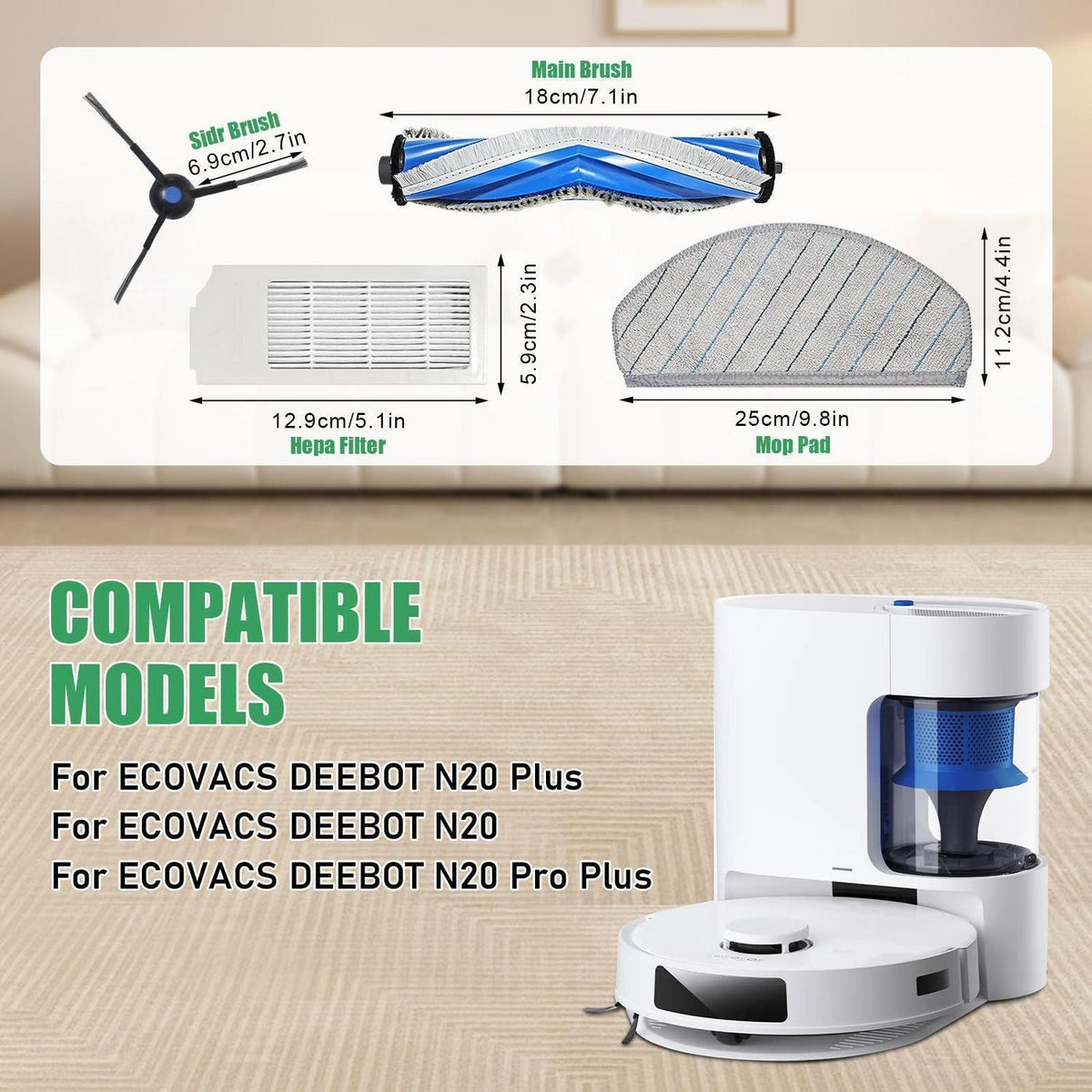 Ersatzteil-Set für ECOVACS DEEBOT N20 Plus/N20/Pro