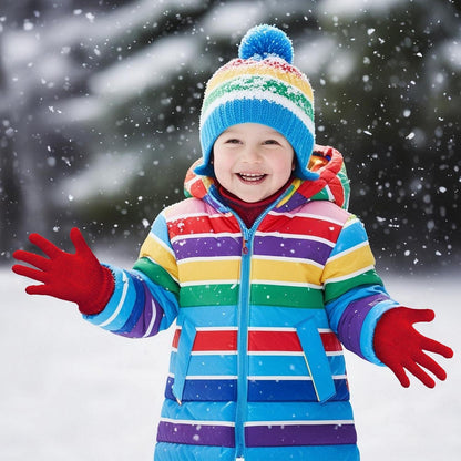 Kinder Winterhandschuhe Gestrickt Rosa 4-11 Jahre