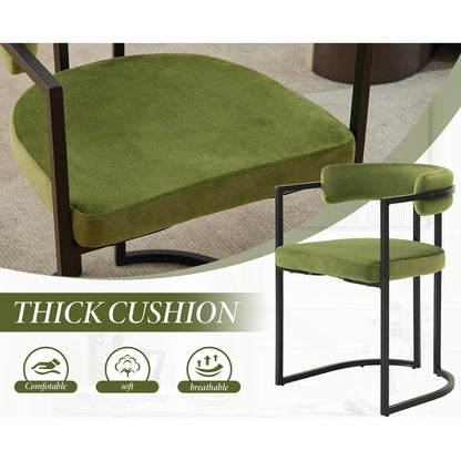 Samt Esszimmerstühle 2er Set – Modern & Bequem (Grün)